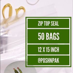 50 Clear ZIP top Seal Bags- 12 x 15 inches